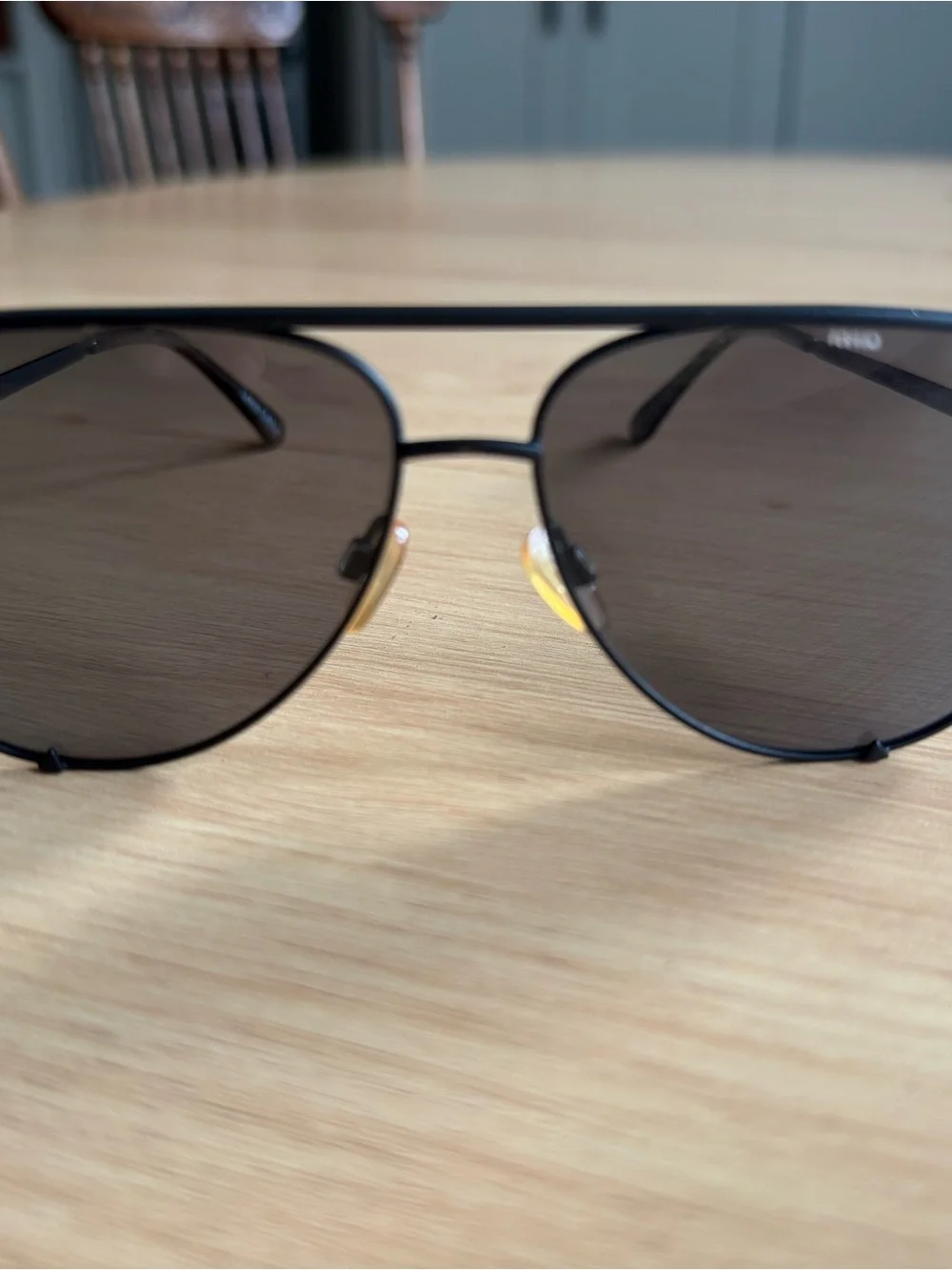 Quay Australia Black Aviator Sunglasses with Dark Lenses